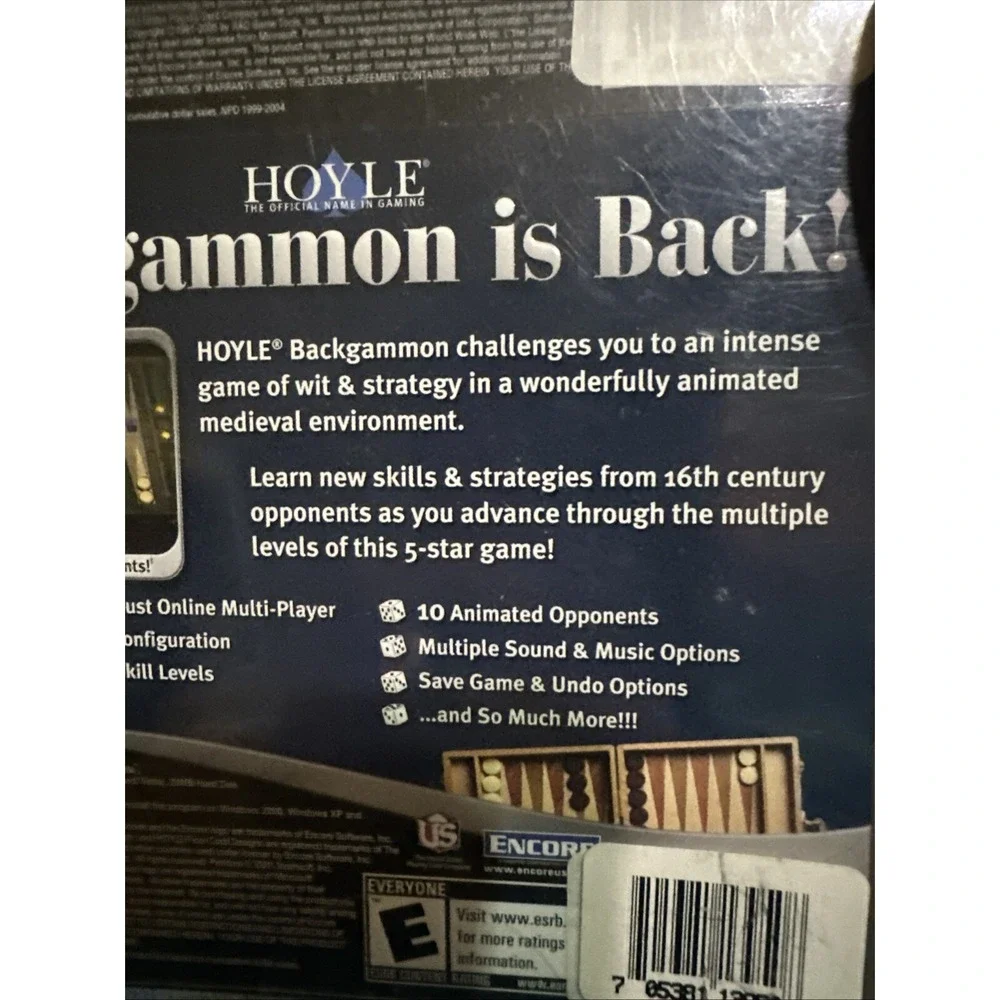 Hoyle Backgammon & Board Games 2 Pack PC 2006 NEW SEALED 524871 Encore Software